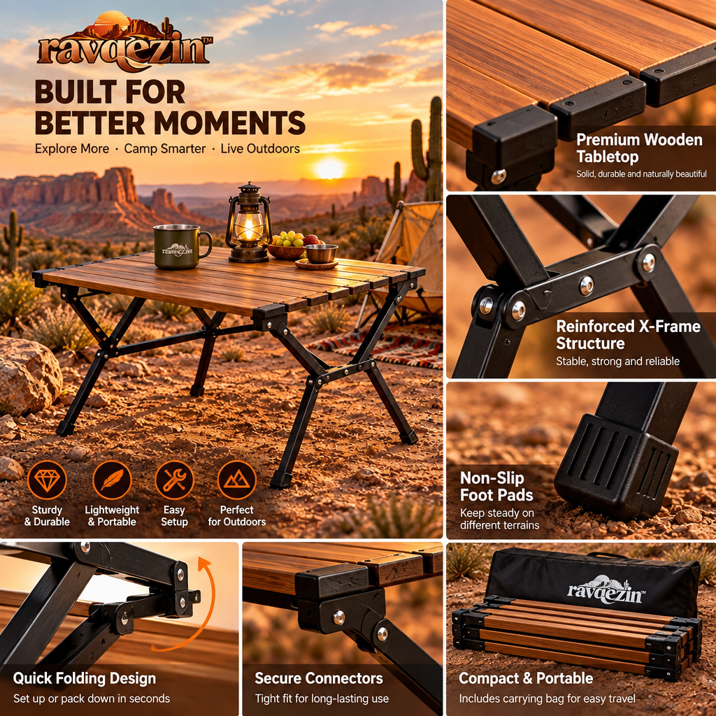 ravqezin™ Folding Desert Camp Table image 4