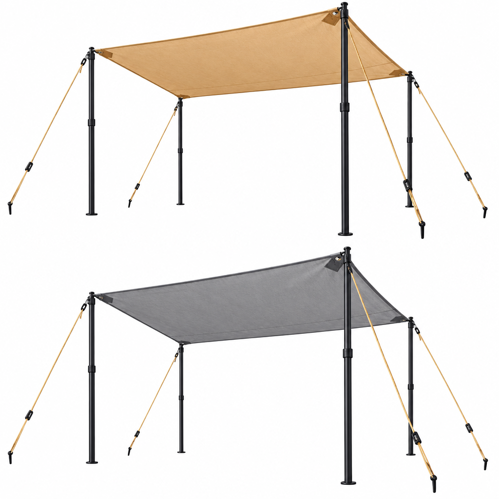 ravqezin™ Canvas Shade Awning with Poles image 3
