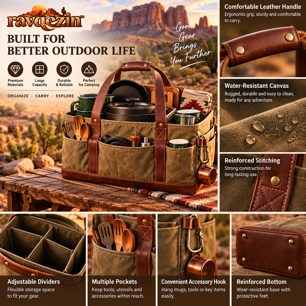ravqezin™ Camp Cookware Carry Caddy image 4