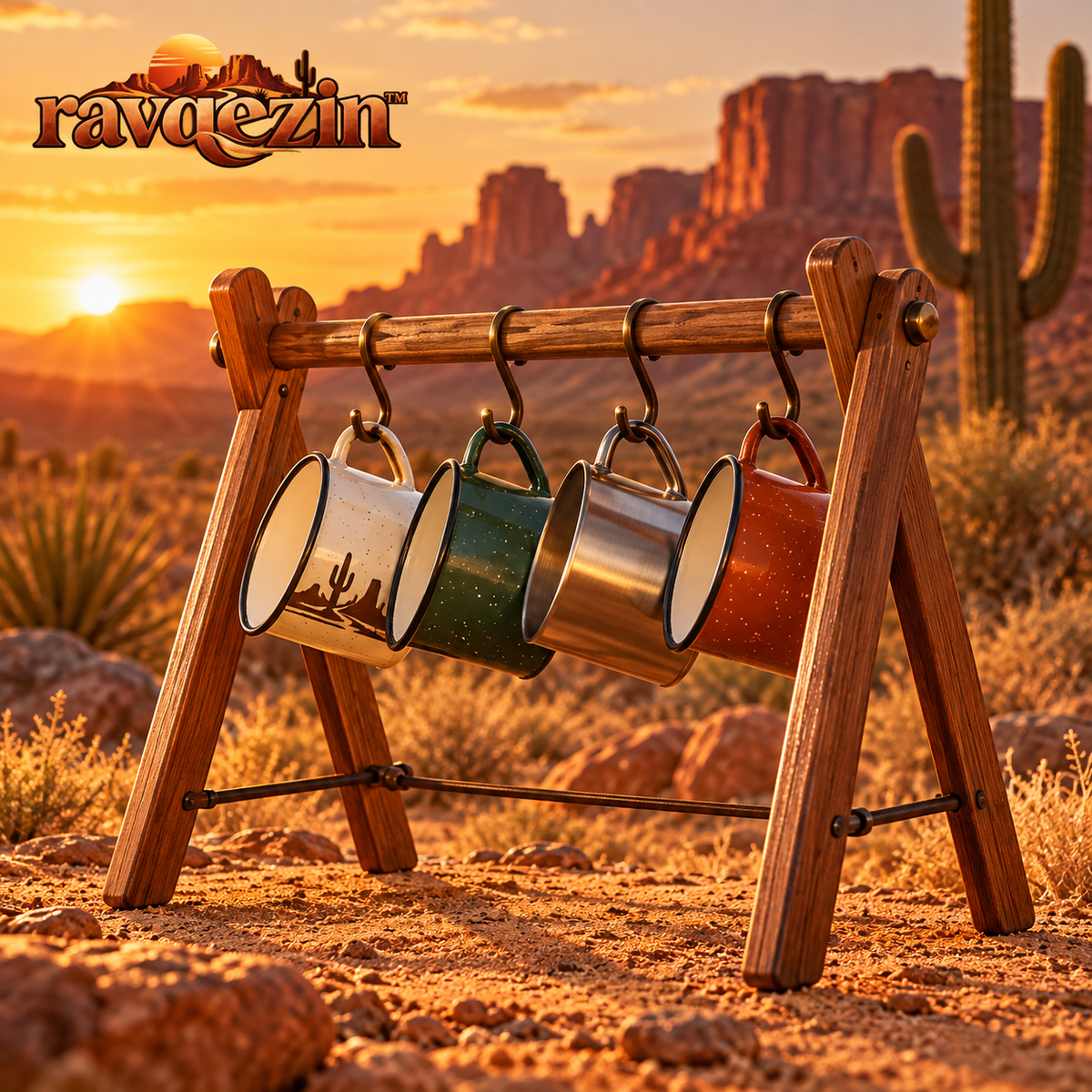 ravqezin™ Portable Camp Mug Rack image 1