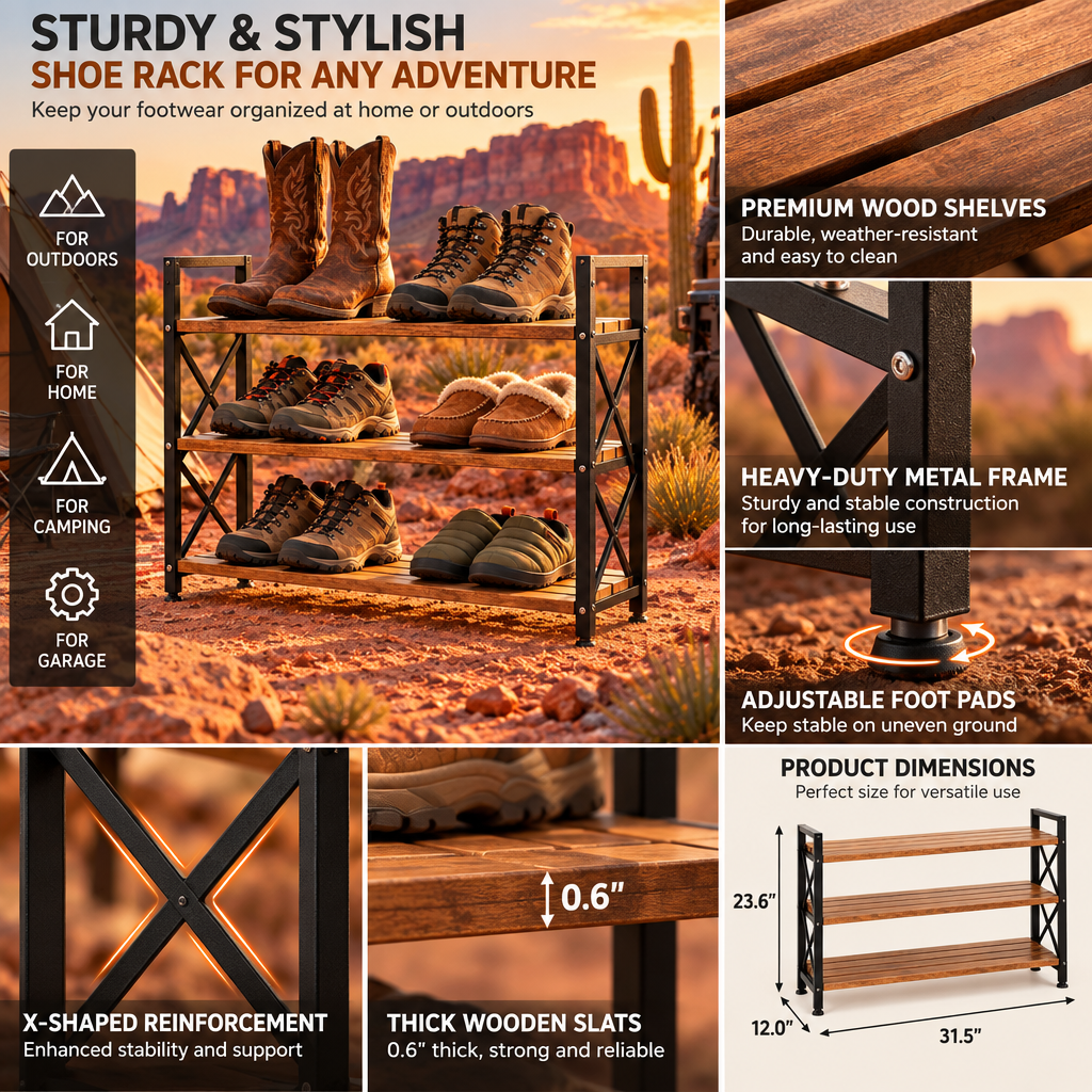 ravqezin™ Camp Shoe & Boot Storage Rack image 5